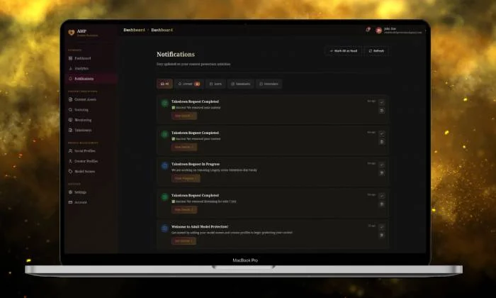 OnlyFans content protection workflow illustrating DMCA takedown process and expected timelines